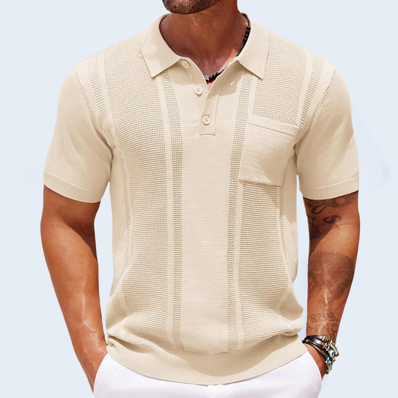 Finley | Men's Textured Polo Shirt with Chest Pocket