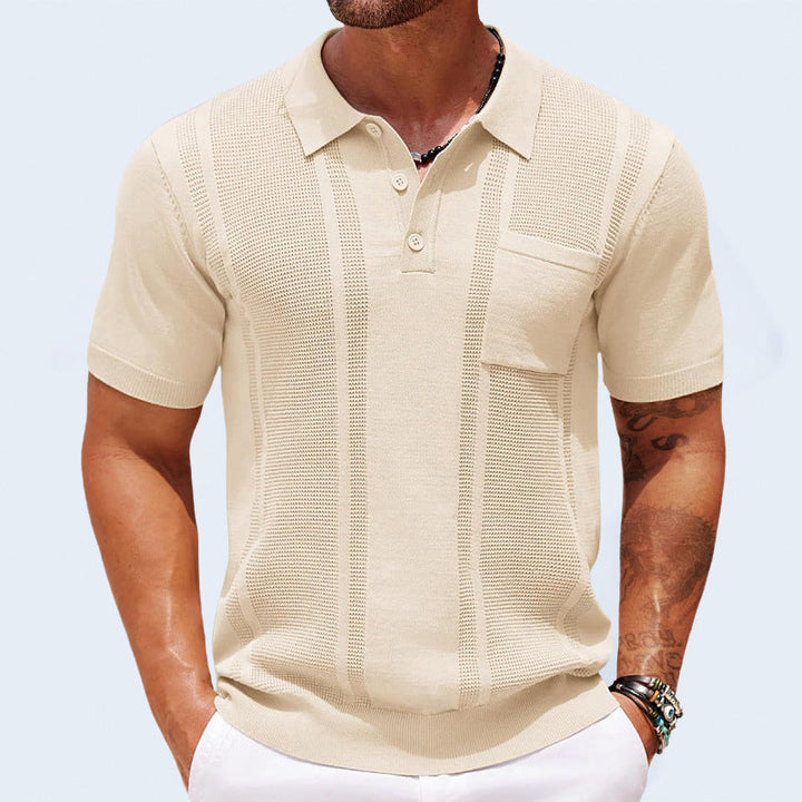 Finley | Men's Textured Polo Shirt with Chest Pocket