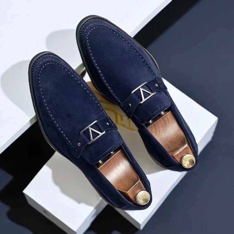 Matthew | Men’s Formal Slip-On Loafers with Triangle Metal Bit
