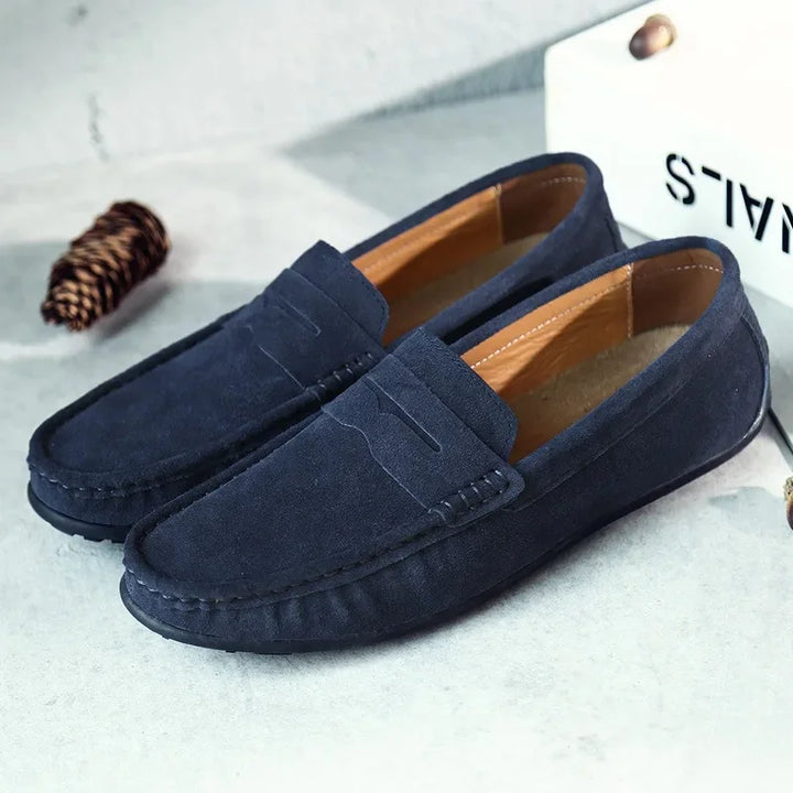 Torin | Men’s Classic Spring Suede Loafers with Penny Strap