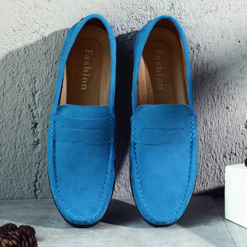 Torin | Men’s Classic Spring Suede Loafers with Penny Strap