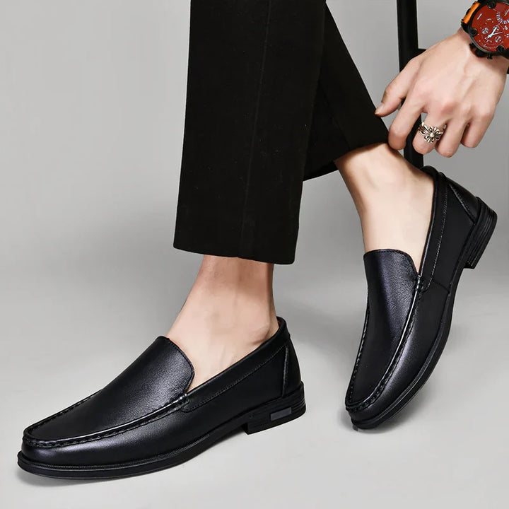 Sebastian | Men’s Classic Leather Loafers with Moc Toe