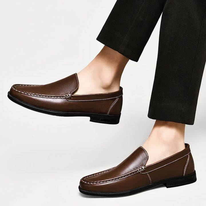 Sebastian | Men’s Classic Leather Loafers with Moc Toe