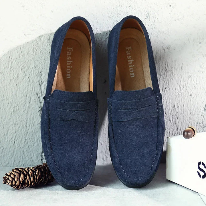 Torin | Men’s Classic Spring Suede Loafers with Penny Strap