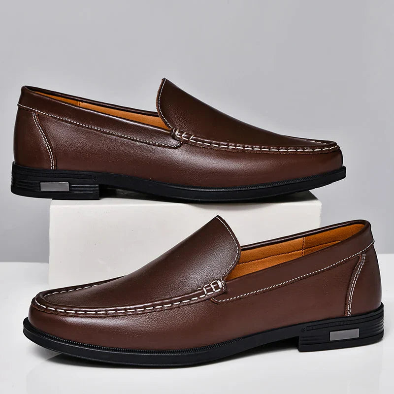 Sebastian | Men’s Classic Leather Loafers with Moc Toe