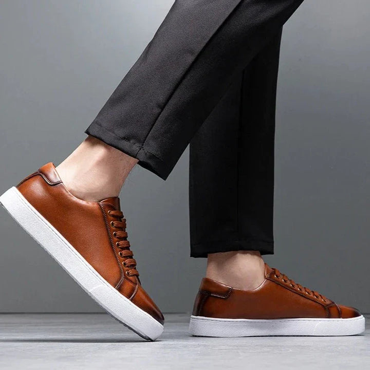 Edward | Formal Leather Men's Trainers with Lace-Up Design
