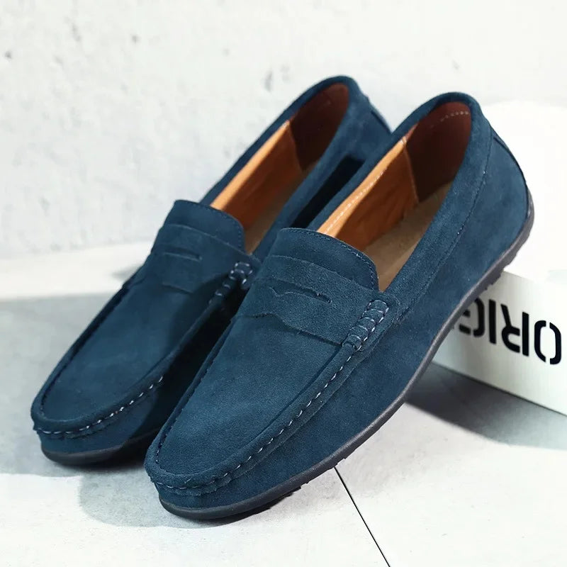Torin | Men’s Classic Spring Suede Loafers with Penny Strap