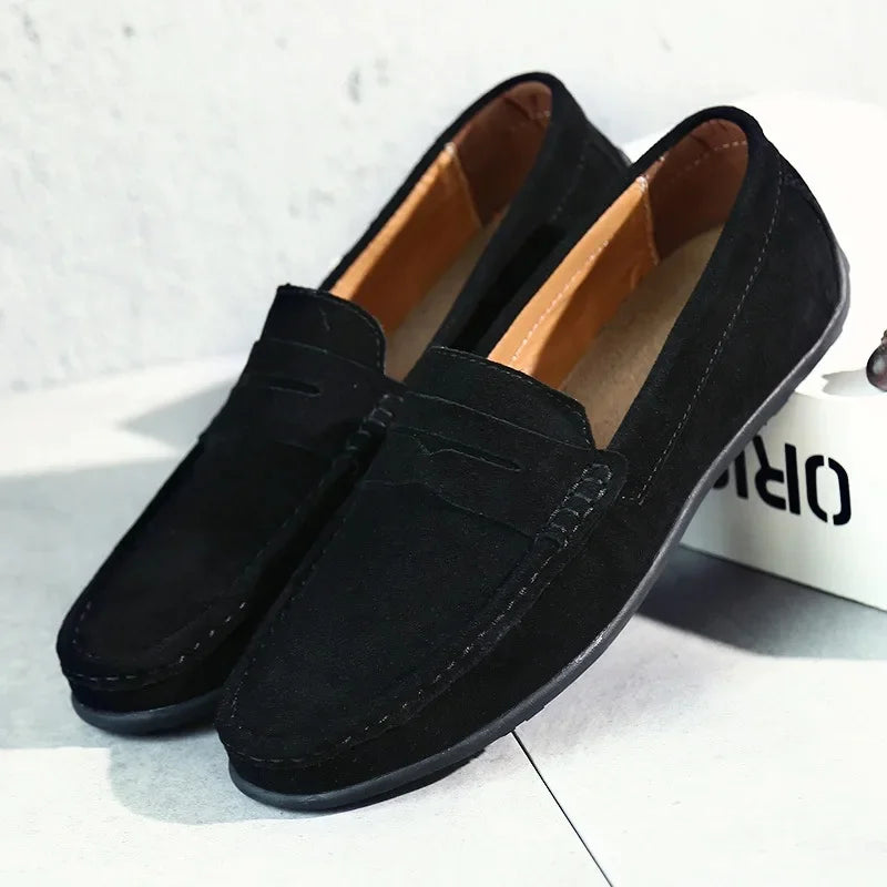 Torin | Men’s Classic Spring Suede Loafers with Penny Strap