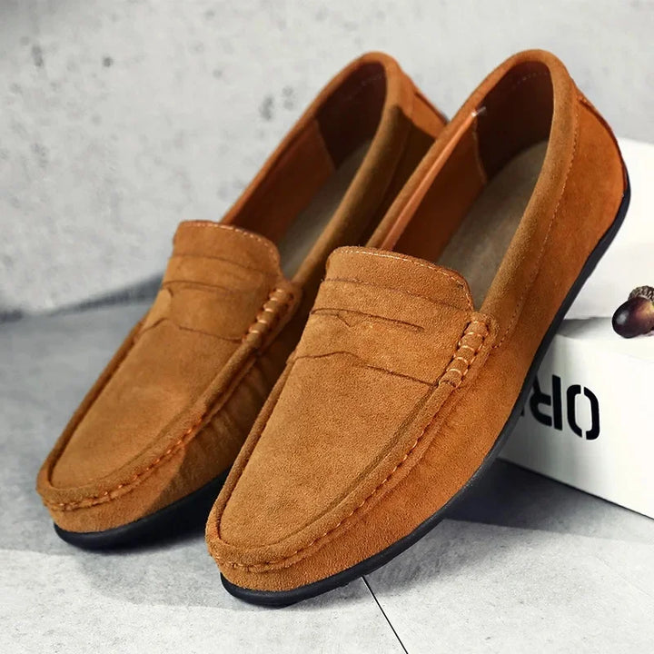 Torin | Men’s Classic Spring Suede Loafers with Penny Strap