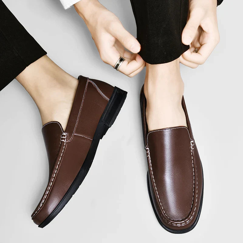 Sebastian | Men’s Classic Leather Loafers with Moc Toe