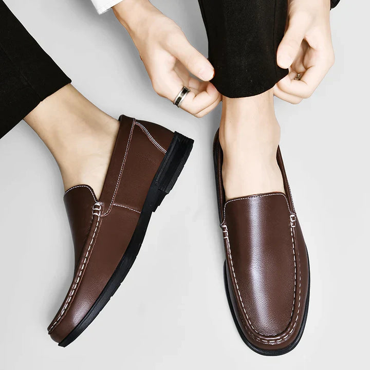 Sebastian | Men’s Classic Leather Loafers with Moc Toe