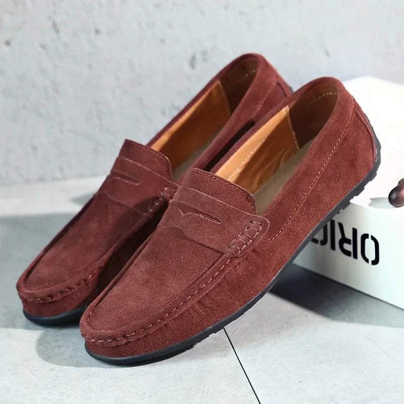 Torin | Men’s Classic Spring Suede Loafers with Penny Strap