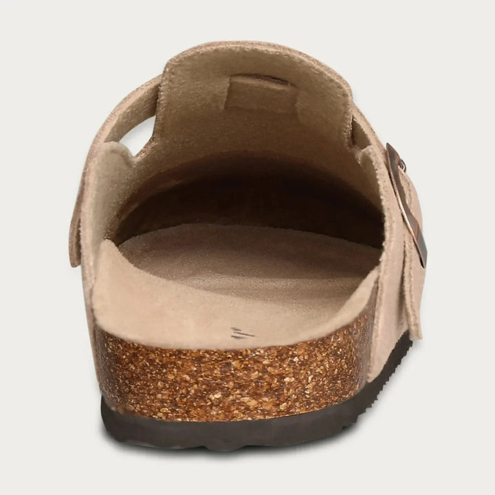 Max | Men’s Casual Suede Clog Mules with Buckle Strap