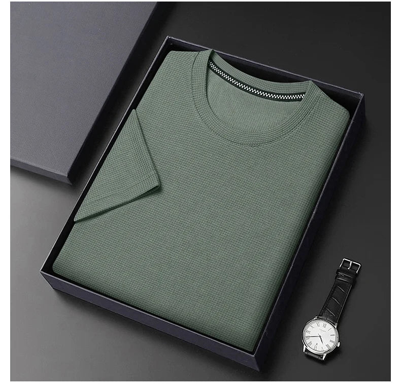 Alasdair | Men’s Modern Waffle T-shirt with Crew Neck