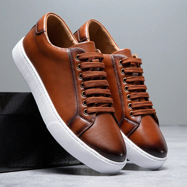 Edward | Formal Leather Men's Trainers with Lace-Up Design