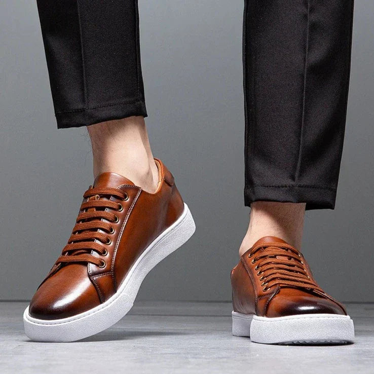 Edward | Formal Leather Men's Trainers with Lace-Up Design