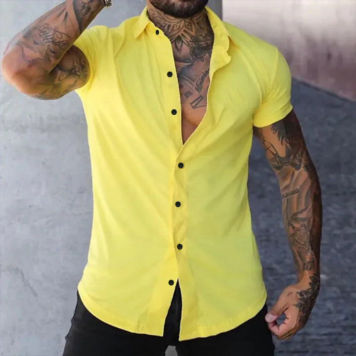 Men's Slim Fit Short Sleeve Casual Shirt