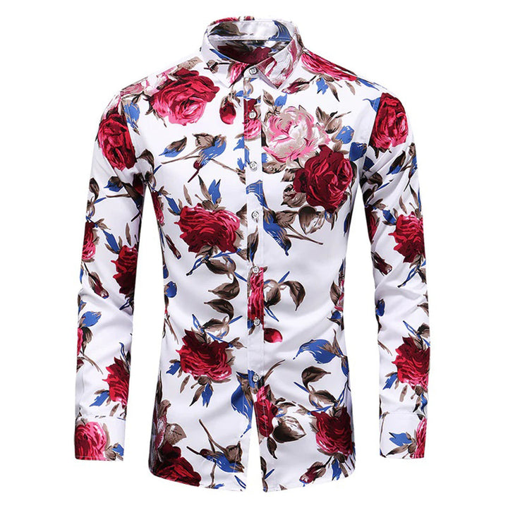 Men's Floral Long Sleeve Casual Shirt
