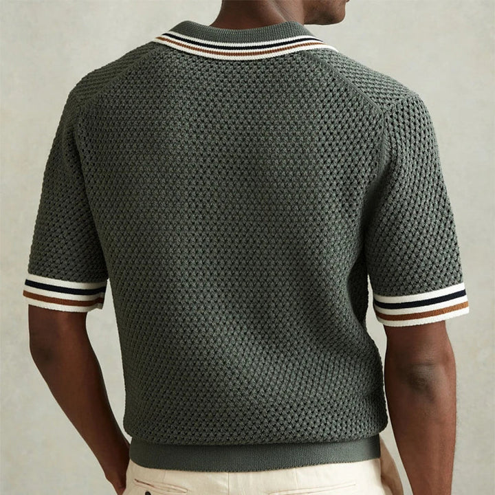 Vintage Men's Shirt – Breathable Hollow-Out Design for Casual Summer Outings