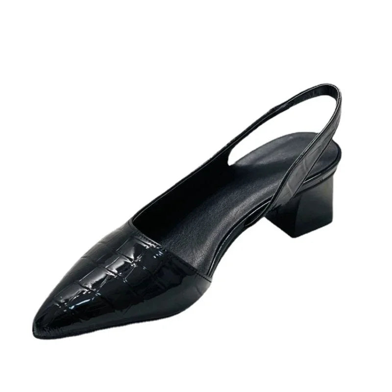 Amelia | Women’s Elegant Slingback Pointed-Toe Heels with Block Heel