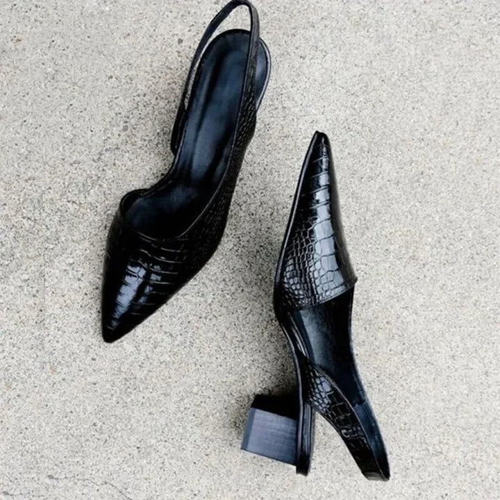 Amelia | Women’s Elegant Slingback Pointed-Toe Heels with Block Heel