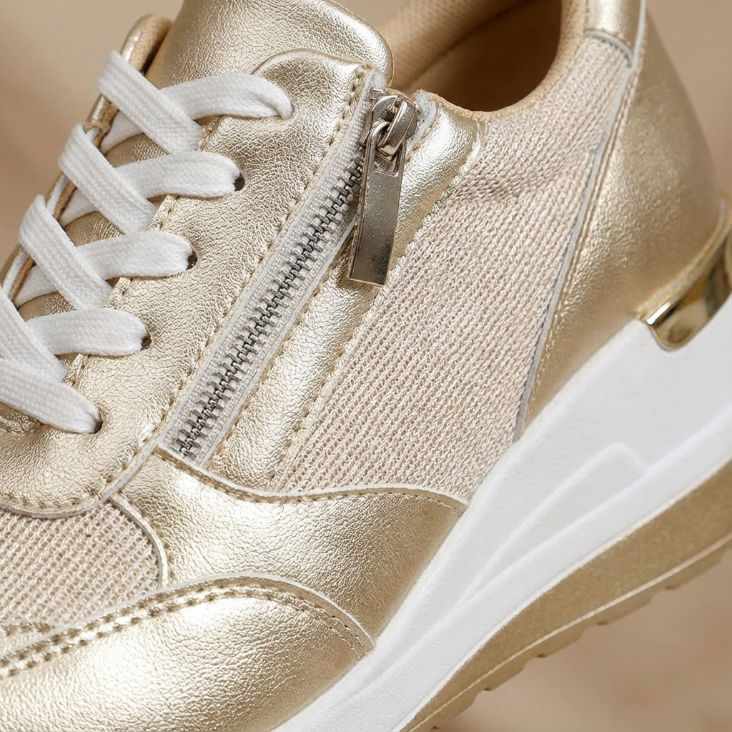 Olivia | Women’s Stylish Wedge Trainers with Side Zip