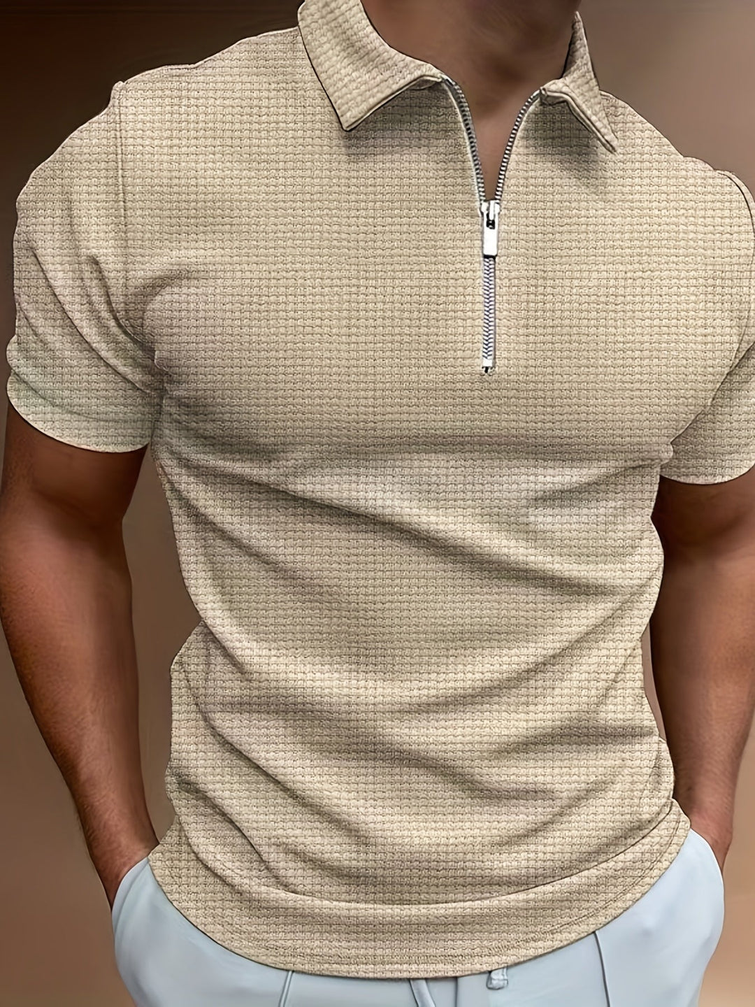 HARRINGTON OXFORD | ZIP-UP SHORT SLEEVE SHIRT FOR MEN