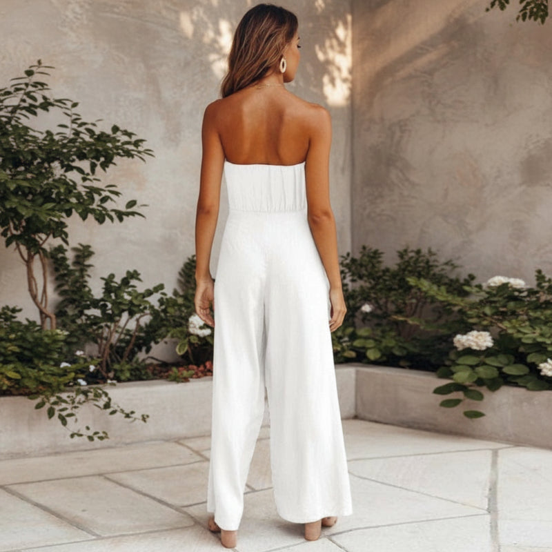 Julie | Women’s Trendy Wide-Leg Jumpsuit with Tie Waist Belt