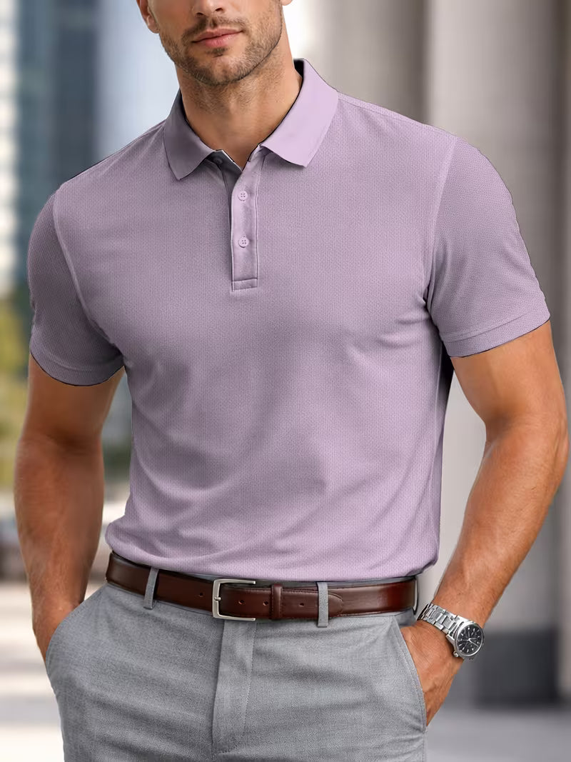 Men's Short Sleeve Solid Casual Shirt - Spring Summer Athletic Style