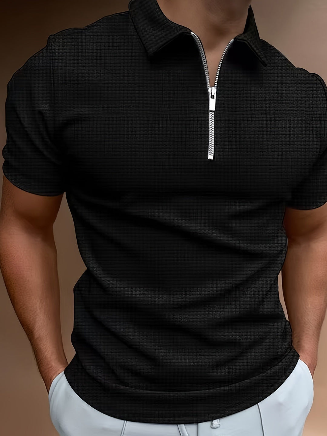 HARRINGTON OXFORD | ZIP-UP SHORT SLEEVE SHIRT FOR MEN