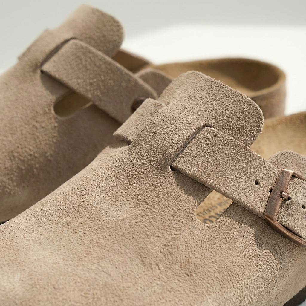 Max | Men’s Casual Suede Clog Mules with Buckle Strap