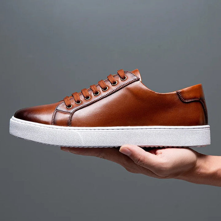 Edward | Formal Leather Men's Trainers with Lace-Up Design