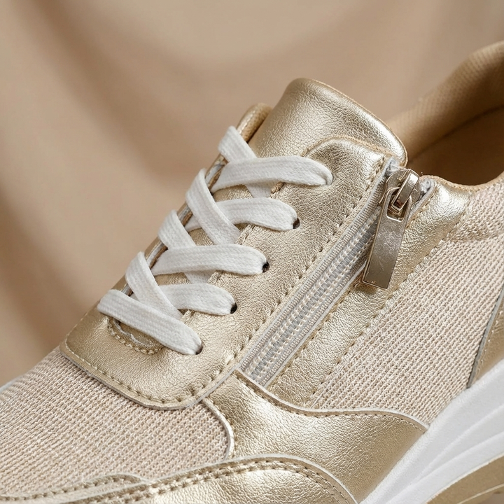 Olivia | Women’s Stylish Wedge Trainers with Side Zip