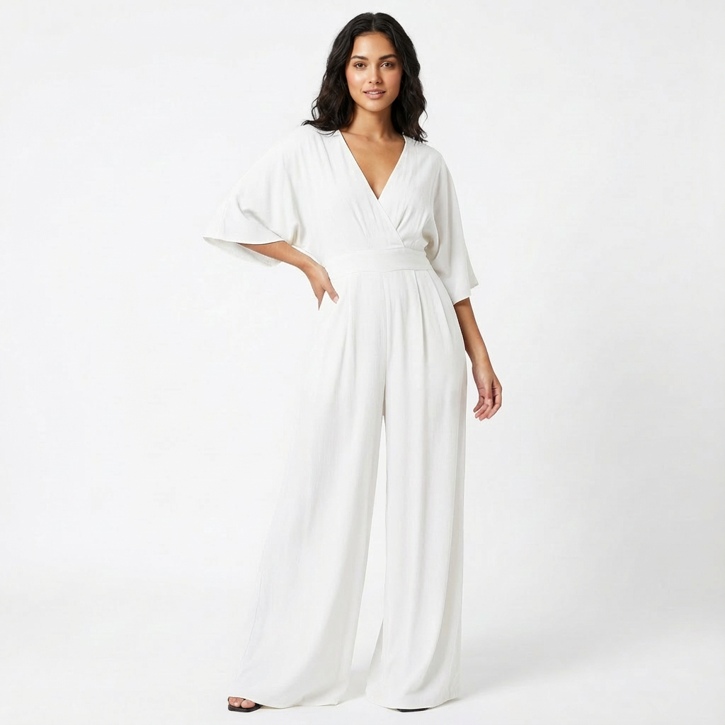 Rosie | Women’s Elegant Wide-Leg Jumpsuit with Half Sleeve