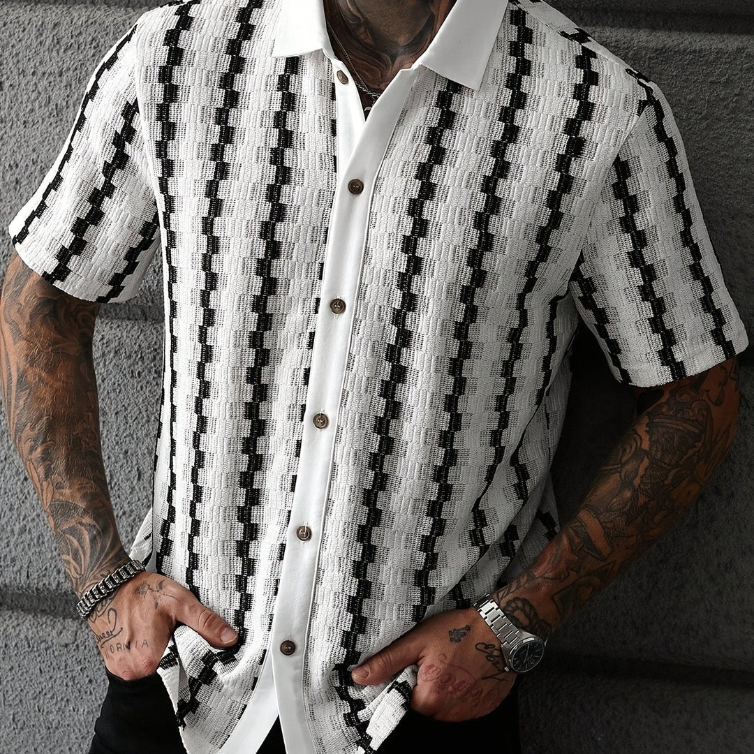 HARRINGTON OXFORD | STRIPED SHORT SLEEVE SHIRT FOR MEN