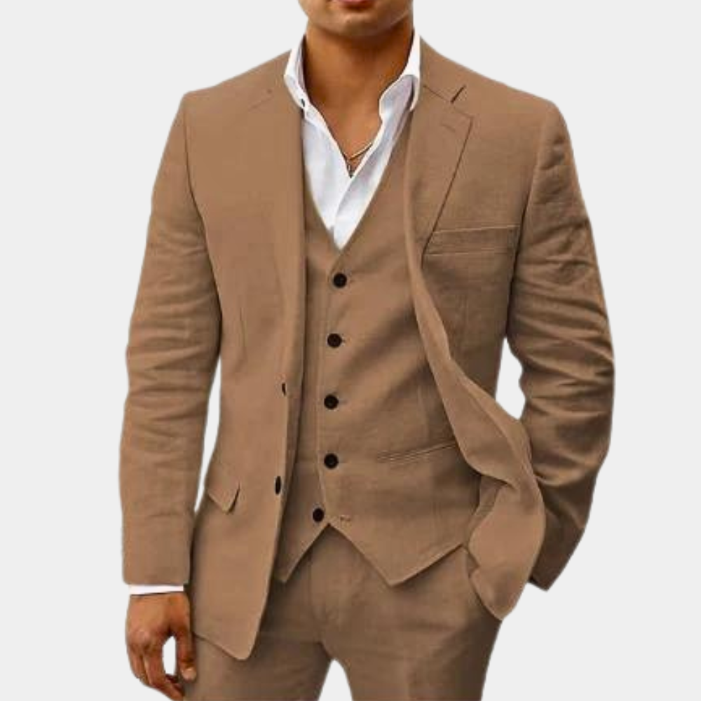 Otis | Men’s Classic Three-Piece Suit with Matching Waistcoat