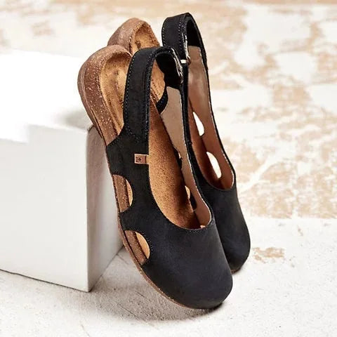 Women’s Blue Slingback Ballet Flats – Closed Toe Comfort Casual Shoes for Summer Everyday Wear