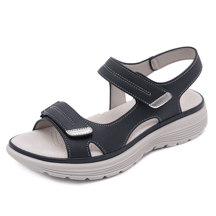 Women’s Black Sport Sandals – Adjustable Strap Comfort Walking Sandals for Summer Casual Vacation