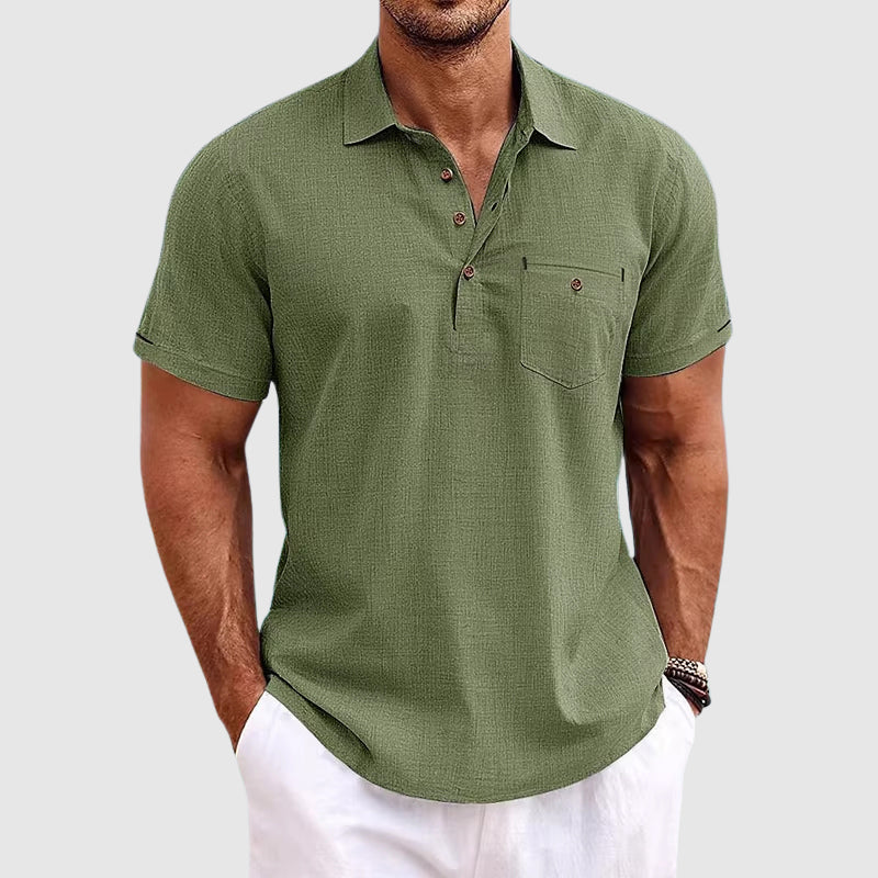 Theo | Men’s Casual Summer Polo Shirt with Chest Pocket