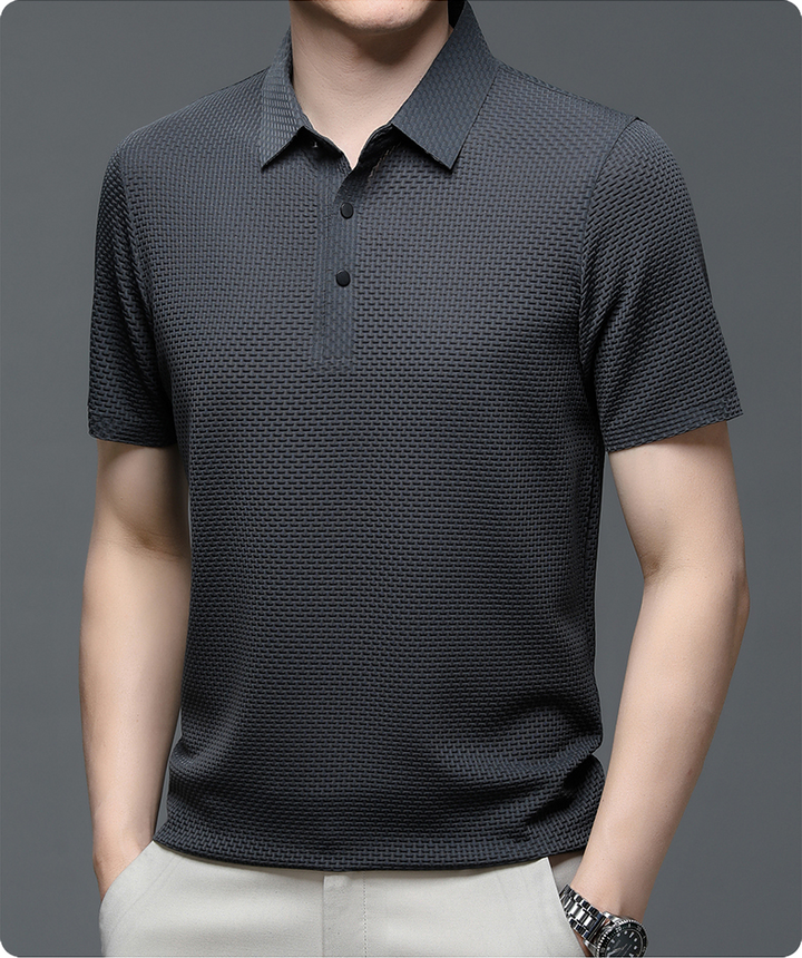 Charlie | Men’s Classic Summer Short Sleeve Textured Polo Shirt