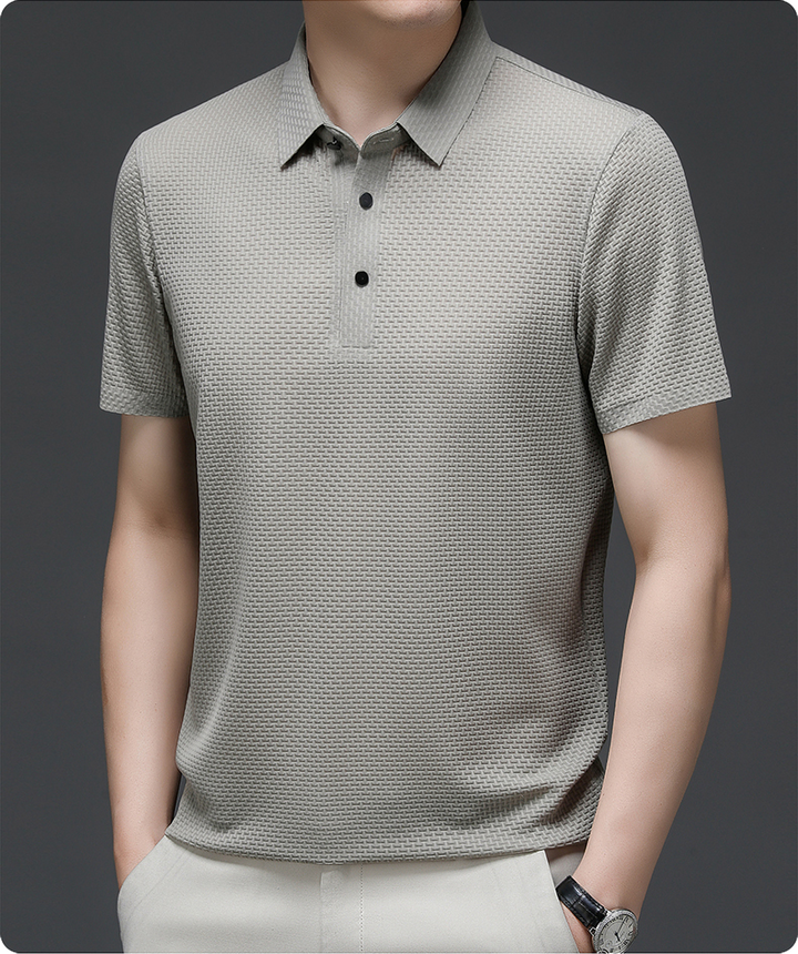 Charlie | Men’s Classic Summer Short Sleeve Textured Polo Shirt