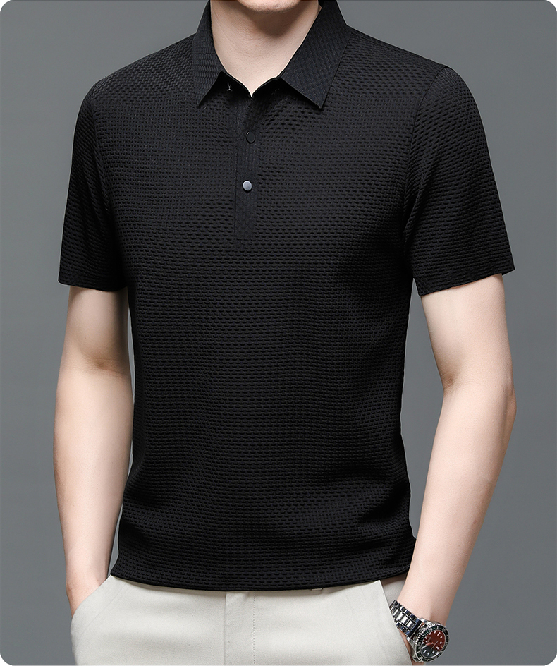 Charlie | Men’s Classic Summer Short Sleeve Textured Polo Shirt