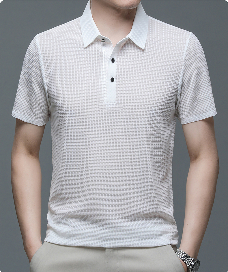 Charlie | Men’s Classic Summer Short Sleeve Textured Polo Shirt