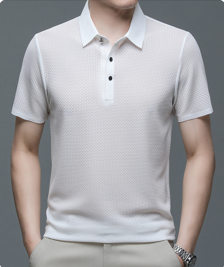 Charlie | Men’s Classic Summer Short Sleeve Textured Polo Shirt