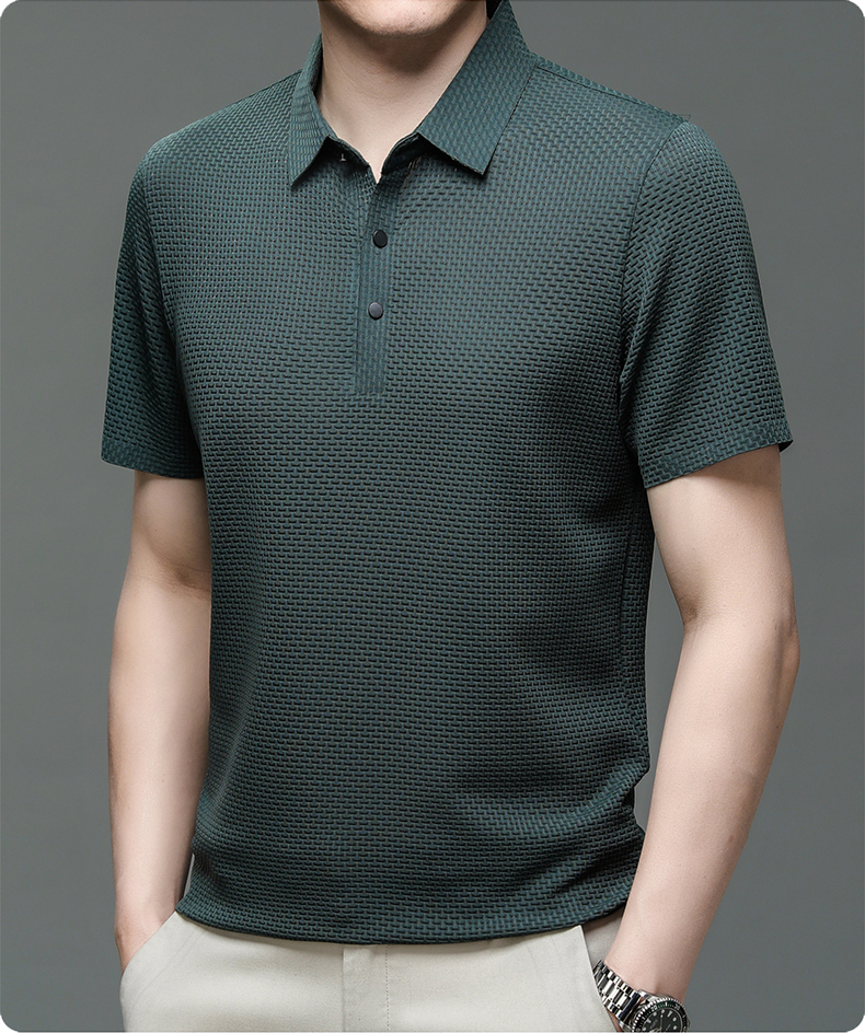 Charlie | Men’s Classic Summer Short Sleeve Textured Polo Shirt