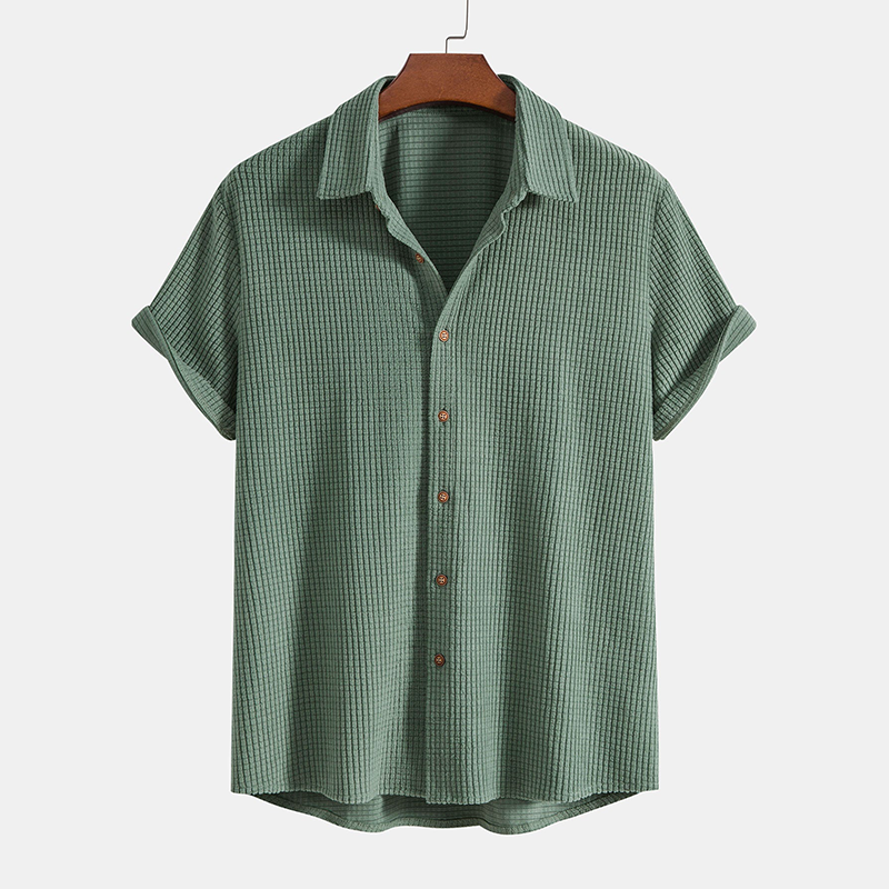 Tommy | Men’s Casual Button-Up Shirt Shorts Two Piece Set with Drawstring