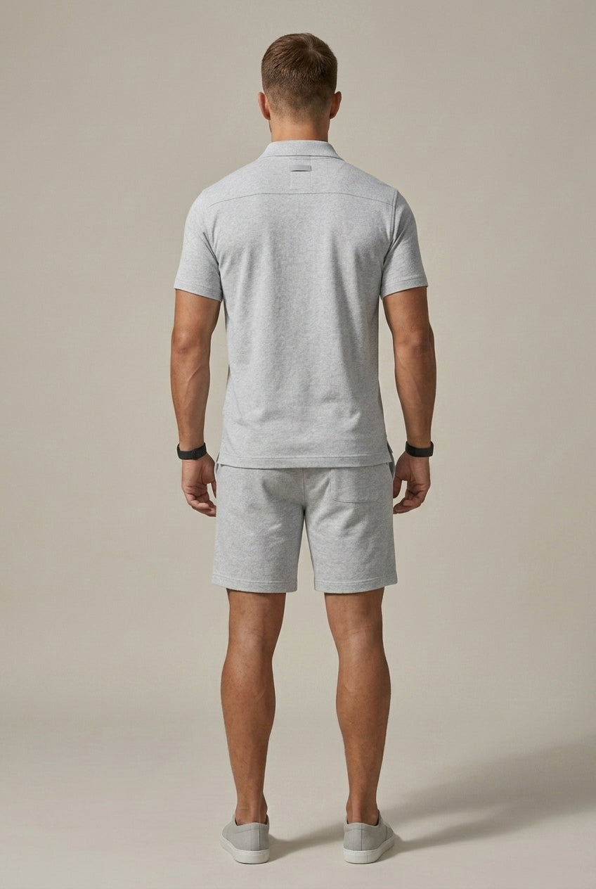 Men's Classic Short Sleeve Shirt and Drawstring Shorts Set